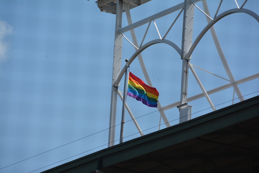 Cubs World Series trophy first to wear an LGBT rainbow flag - Outsports