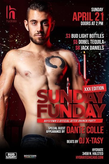 Dante Colle Xxx Sunday On 4 21 2019 Hydrate Nightclub Events In Chicago